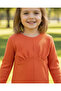 Girl's Ribbed Knit Long Sleeve Full Fit Blouse – Orange / Orange - 3