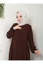Hijab Clothing Mevlana Ferace Bitter Coffee Color Medina Silk Fabric - 8