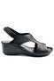 Somali Genuine Leather Comfort Orthopedic Women's Sandals Black