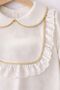 Baby Girl Newborn Jumpsuit Vintage Gold Lurex Scalloped Hospital Release Mevlüt Bonnet Suit Baby Forty - 3