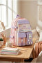 Girl's School Bag with Rabbit Design Korean Style Glowy Pink