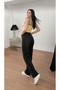 Women's Black Stretch Fabric Super High Waist Loose Jean Leg Denim Palazzo Pants - 7