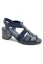 Cadra Genuine Leather Comfort Orthopedic Women's Sandals Dark Blue - 2