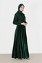Shiny Velvet Dress with Lapel Neck 40239 - 2