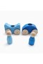 Montessori colorful wooden cars (blue-baby blue) - 4