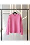 Soft Textured Crew Neck Knitwear Sweater Pink - 2