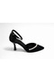 Pearl Belted Pearl Detail 9 cm Heeled Satin Women's Shoes - 5
