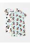 LCW baby Crew Neck Short Sleeve Mickey Mouse Printed Cotton Baby Boy Jumpsuit 2-Piece
