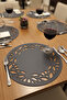 Deluxe Series 6-Piece Faux Leather Round Placemat Set - Anthracite - 2