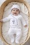 Baby Girl Newborn White Lavender Embroidered Luxury Hospital Release 100% Cotton
