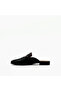 Black Genuine Leather Open Back Loafer with Gold Accessories - 2