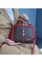 Women's Brown Red Bag Wallet Combination - 4