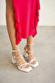 Women's White Heeled Sandals Tr12My02B - 2