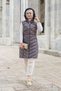 Women's Hooded Sleeveless Puffer Vest Gray - Slim Fit