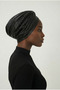 Cross Leather Black Lined Ready-To-Wear Turban Hijab Bonnet Suitable for Medical Use - 7