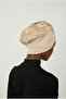 Special Design Beige with Beige Embroidery Oval Patterned Lined Ready-To-Wear Turban Hijab Evening Dress Bonnet - 5