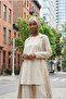 Special Design Beige with Beige Embroidery Oval Patterned Lined Ready-To-Wear Turban Hijab Evening Dress Bonnet - 4