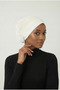 Corded Ruffled Front Pleated Piped Cream Ready-To-Wear Turban Hijab Bonnet Suitable for Medical Use - 8