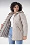 Spring Plaid Quilted Hooded Jacket Plus Size Quilted Jacket Water-Resistant