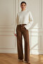 Loose Long Sleeve High Neck Crop Ecru Knit Sweater - 4