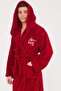 Welsoft Long Hooded Burgundy Men's Plush Robe Is a Robe. - 3