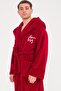 Welsoft Long Hooded Burgundy Men's Plush Robe Is a Robe. - 4