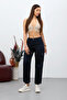 Navy Blue Cargo Pocket Gabardine Fabric Trousers - 7