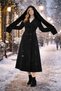 Women's Soft Mohair Yarn Hooded Scarf - Balaclava - Stylish Hood Knitwear Scarf Black - 3