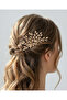 Stylish and Elegant Wedding and Engagement Bridal Crown and Hair Accessory with Completely Handmade Crystal Stones - 2