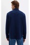 0211789 m Logo Embroidered Knitted Men's Shirt Dark Blue - 5