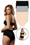 6-Piece Women's High-Waisted Cotton Bato Panties - Ribbed Texture & Comfortable Model