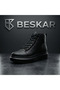 Full Black Lace-Up High-Sole Men's Sports Boots - Full Black Style Sneaker Boots Ba0713 - 8