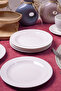 6-Piece Elif 18 cm Porcelain Cake and Dessert Plate Set - Elegant and Modern Design - 2