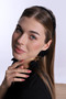 White Pearl Maternity Crown with Black Dangling Earrings 1012 - 5