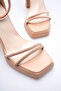 Women's Nude Heeled Sandals Tr12My01C - 4