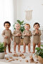 100% Cotton Long Sleeve Baby Bodysuit Snap Fastener Bodysuit Set of 4 - 2