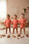 100% Cotton Long Sleeve Baby Bodysuit Snap Fastener Bodysuit Set of 3 - 2