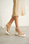Women's White Heeled Sandals Tr12My01B