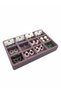 Domestic Production Small Size Suede Fabric Lilac Color 12 Compartment Jewelry Display Drawer Stand