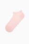 Colored Line Pink White Rib 3-Piece Booties Socks - 3