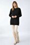 Women's Long Sleeves Self-Textured Crew Neck Tunic Oversized Stylish Winter Knitwear Plus Size Sweater - 3
