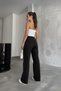 Black Camelio Gold Ikon Lycra Super Extra High Waist Palazzo Loose Jean New Season - 2