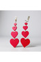 Red Hearts Tightness-Adjustable Twist-Screw Clip-On Non-Pierced Ear Women's Earrings - 2