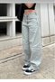 Avril Baggy Acid Wash Buckle Detail Loose Fit Wide Leg Casual Baggy Jean Denim Baggy Women's Pants - 5