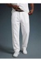 Baggy Linen Fabric Pleated White Pantalon K2019P - 5