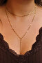 Steel Lip Y Necklace Mirrored Chain Choker Low-Cut Necklace 1mm Elegant Minimal - 6