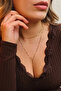 Steel Lip Y Necklace Mirrored Chain Choker Low-Cut Necklace 1mm Elegant Minimal - 4