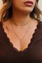 Steel Lip Y Necklace Mirrored Chain Choker Low-Cut Necklace 1mm Elegant Minimal - 2