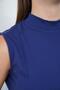 Viscose Sleeveless Tunic and Skirt Set-Navy Blue - 4