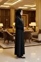 Women's Sandy Stone Detailed Black Hijab Dress Plus Size - 5